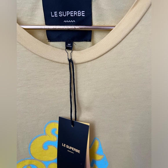 New Le Superbe Eat Pray Surf Graphic tee in Yellow Size Medium - Picture 5 of 7